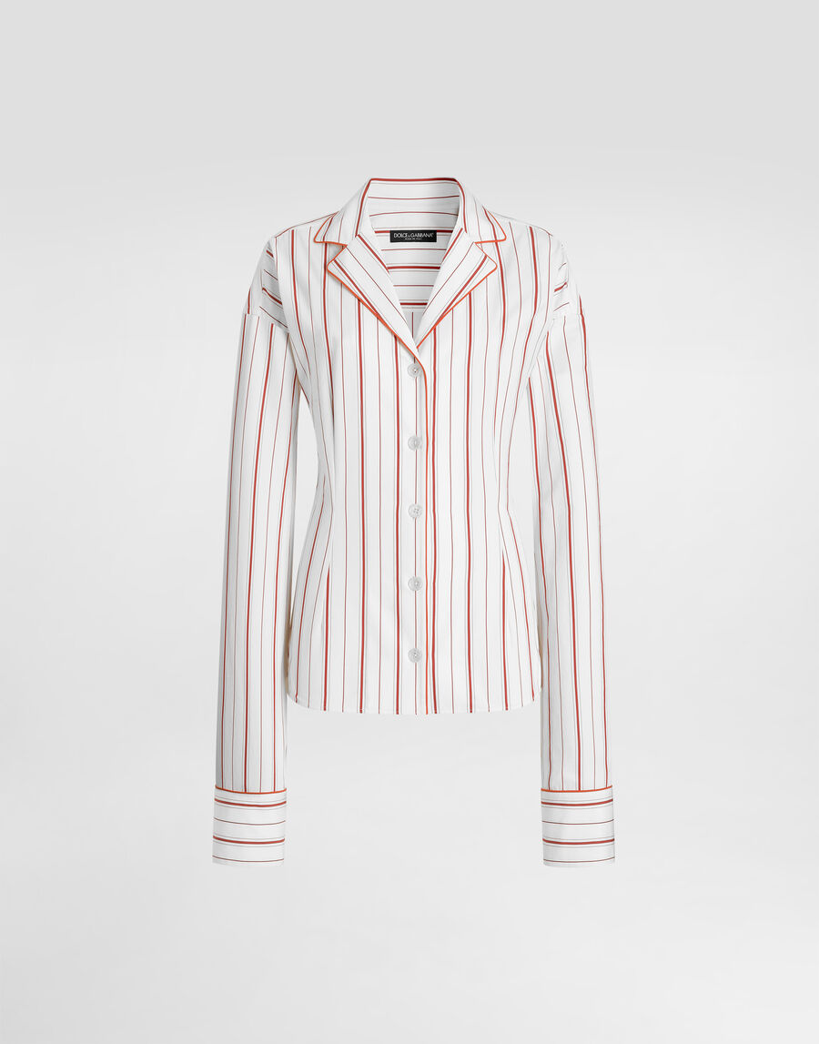 Striped poplin shirt