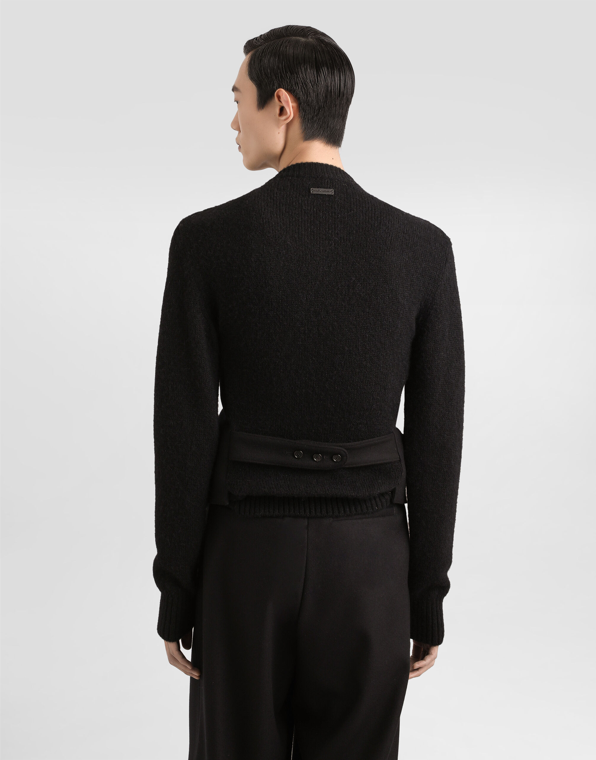 Dolce & Gabbana パイソン襟 半袖ニット 38ロング V-neck pullover in Black for Men | Dolce&Gabbana®