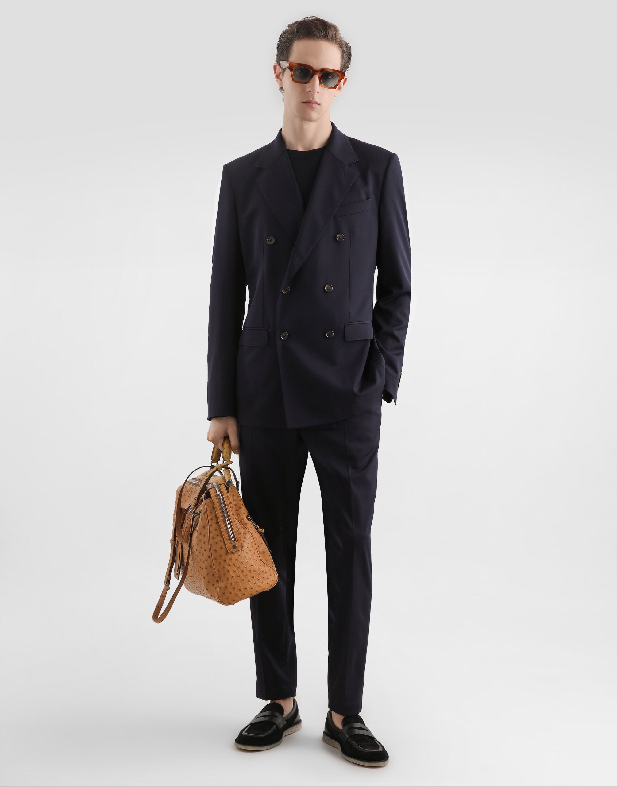 Vittoria ostrich leather handbag in Beige for Men | Dolce&Gabbana® US