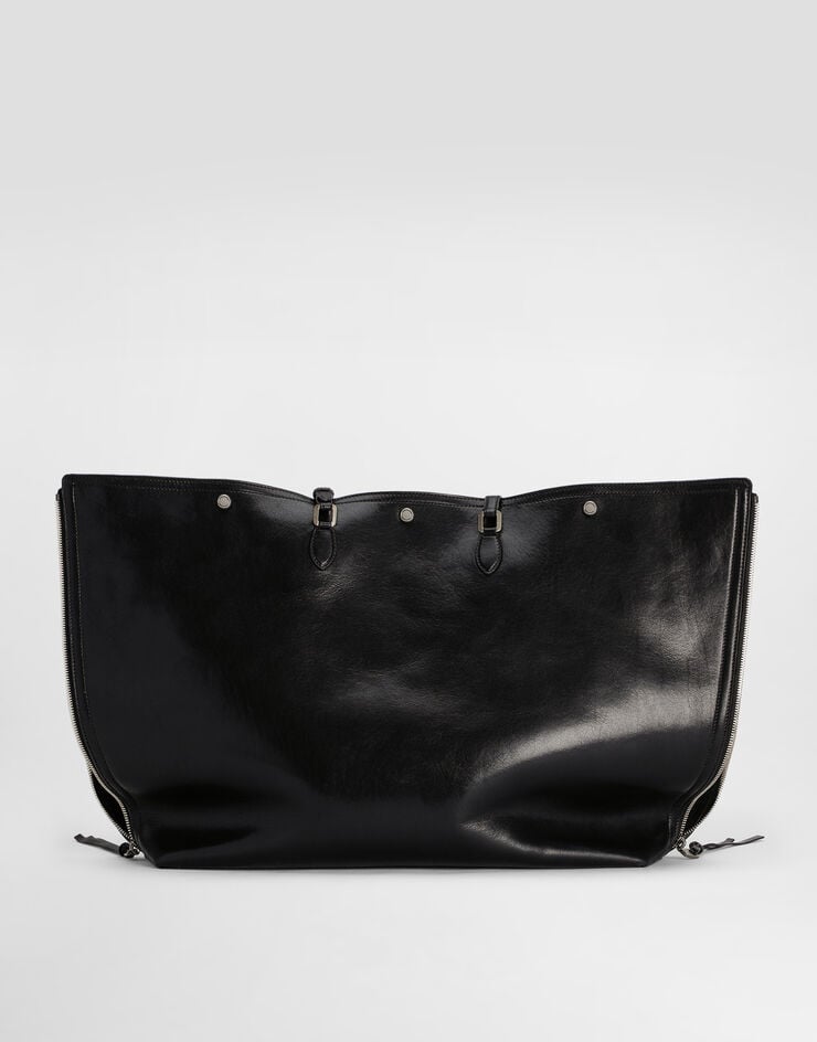 Dolce & Gabbana Atene calfskin shopping bag Black BM2536AH850