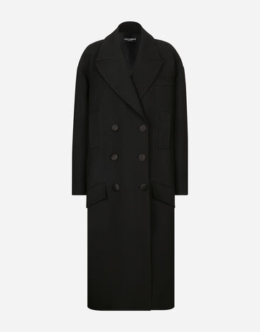 Dolce & Gabbana Abrigo oversize de crepé doble de lana Negro F0C1LTFU3QE