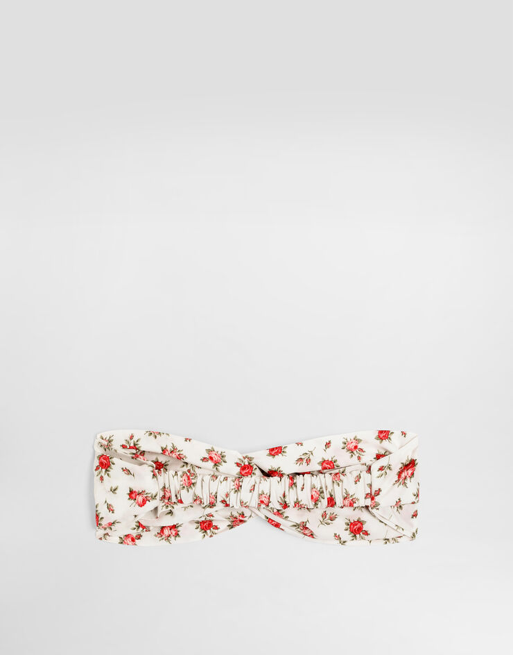 Dolce & Gabbana Small rose-print braided poplin headband Multicolor LB5H09HS5UB