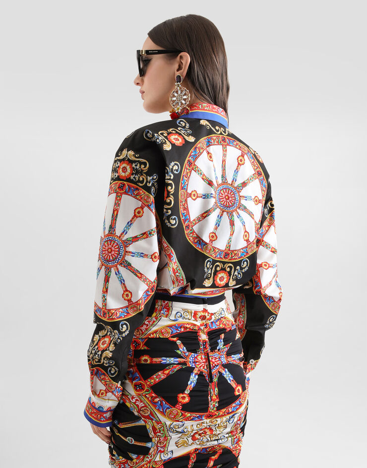 Dolce & Gabbana توب من جيرسي فيسكوز بطبعة carretto Multicolor F7BY8THS7OQ
