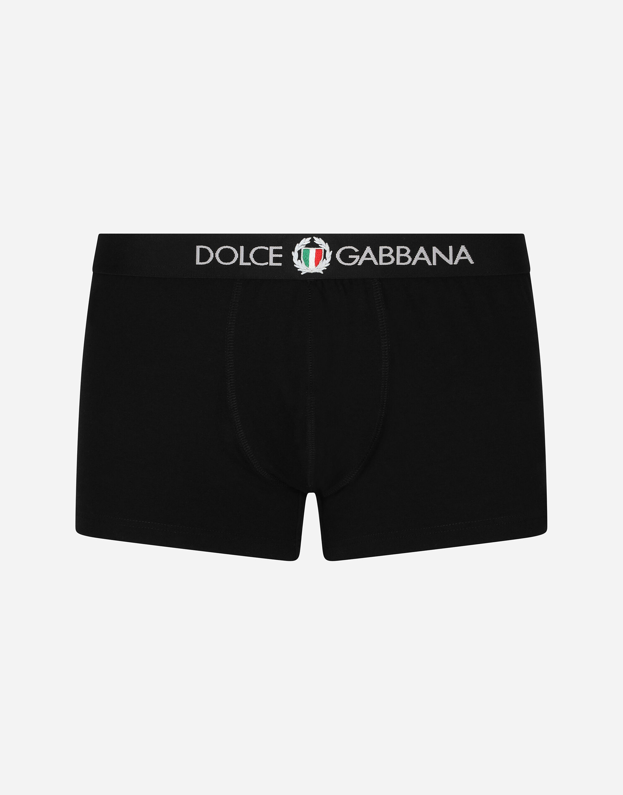 Dolce & Gabbana Two-way-stretch jersey regular-fit boxers with emblem Black M9C03JONN95