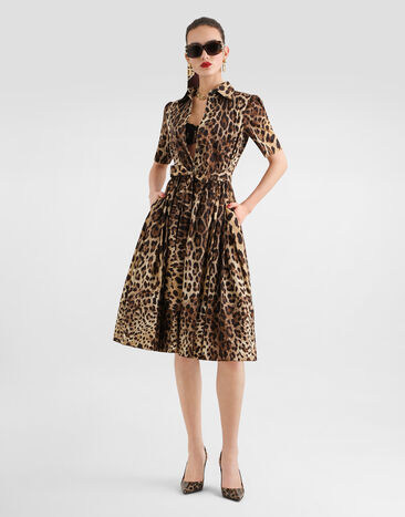Dolce & Gabbana Leo-print poplin shirt dress Print F6AGMTHS5E3