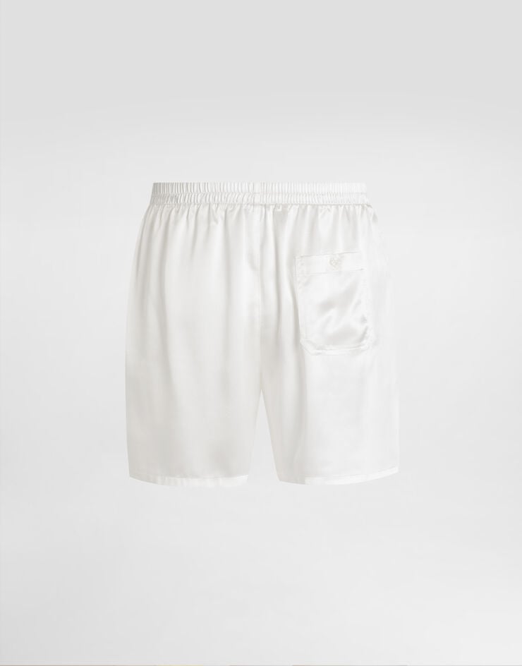 Dolce & Gabbana Boxershorts aus Seidensatin White M3A12TON0EC