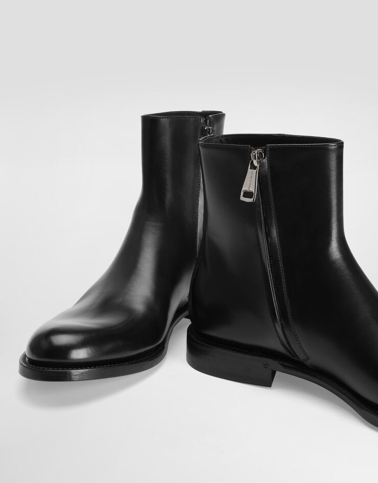 Dolce & Gabbana Brushed leather ankle boots Black A60617A1203