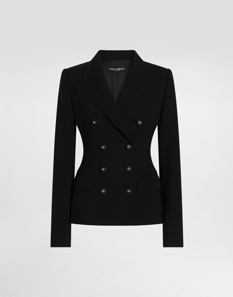 Dolce & Gabbana Double-breasted jacket in double wool crêpe Dolce & Gabbana Double-breasted jacket in double wool crêpe Black F27JETFU2L8