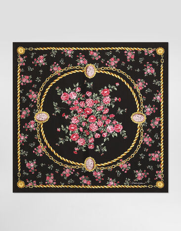 Dolce & Gabbana Small rose bouquets-print silk twill scarf 70x70 Dolce & Gabbana Small rose bouquets-print silk twill scarf 70x70 Multicolor FN092RGDDLN