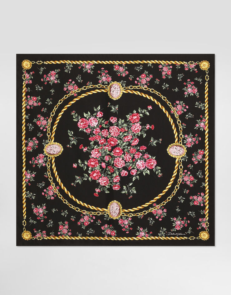 Dolce & Gabbana Small rose bouquets-print silk twill scarf 70x70 Dolce & Gabbana Small rose bouquets-print silk twill scarf 70x70 Multicolor FN092RGDDLN