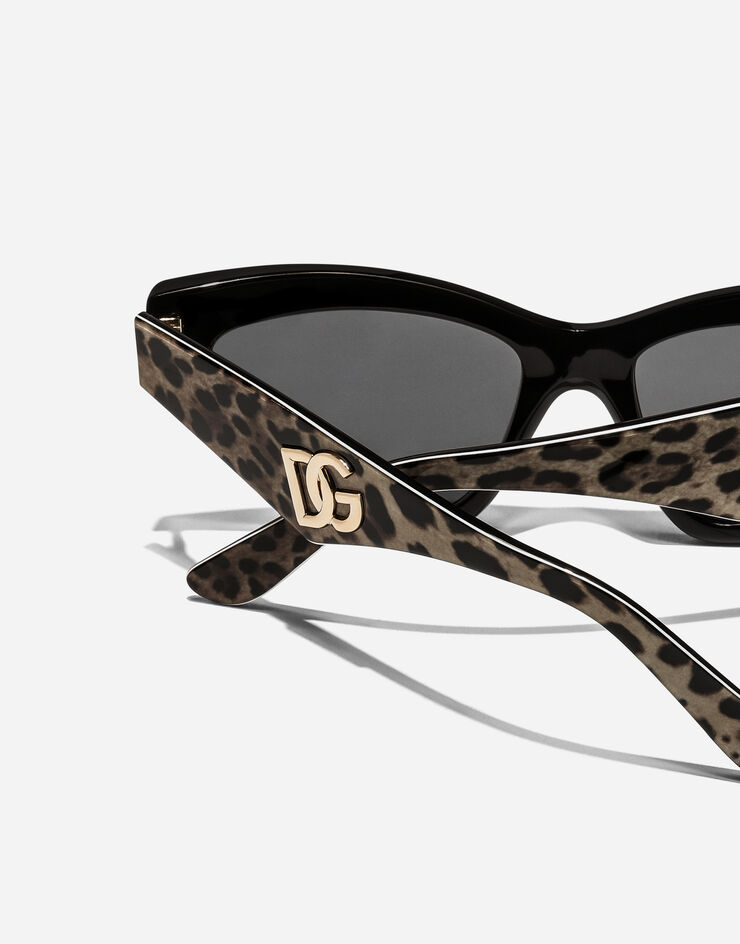 Dolce & Gabbana DG Crossed Sunglasses Leo brown on black VG4439VP387