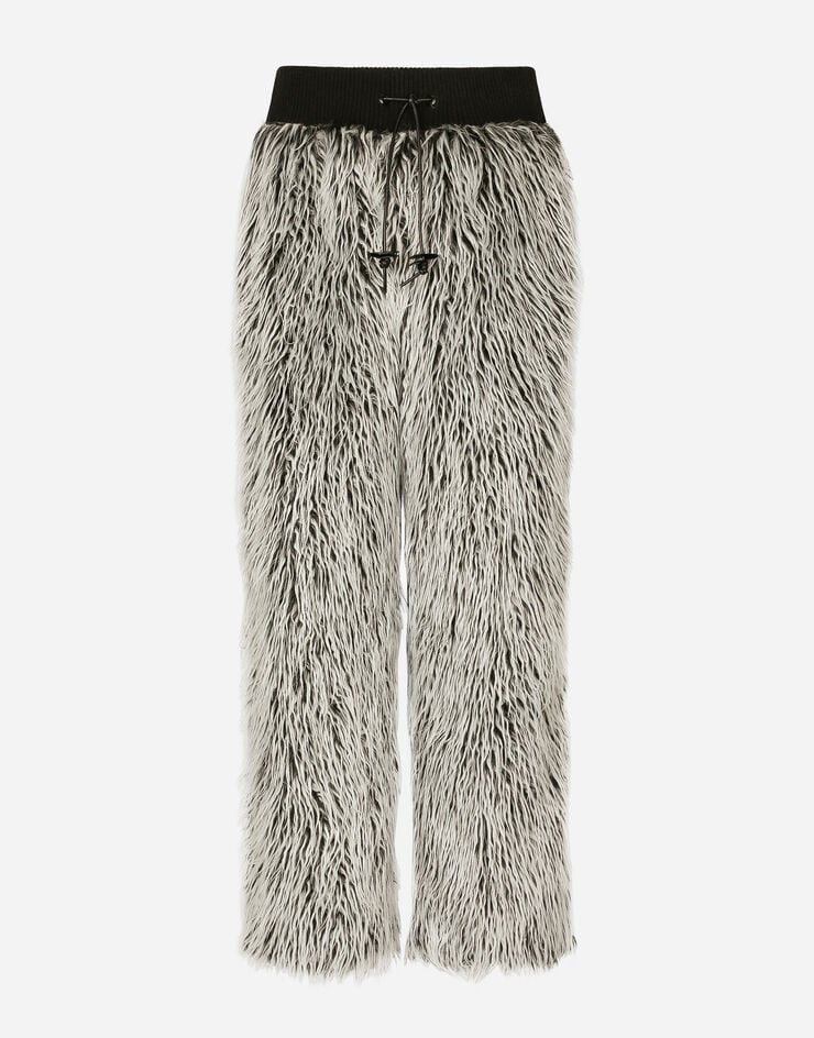 Dolce&Gabbana Faux fur jogging pants Multicolor GZ60ATHUMS6