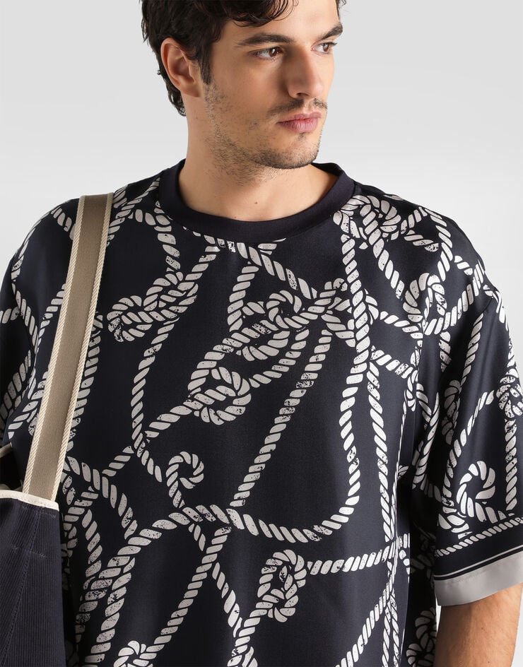 Dolce & Gabbana Marina-print silk t-shirt Dolce & Gabbana Marina-print silk t-shirt Multicolor G8TW2THI142