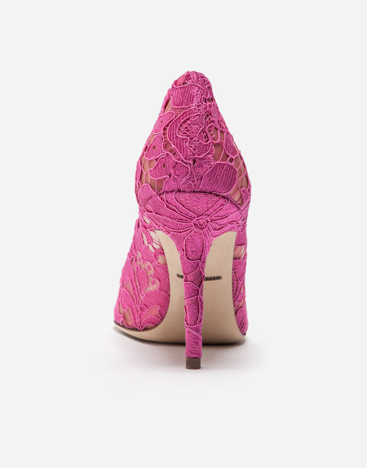 Dolce & Gabbana 크리스털 타오르미나 레이스 펌프스 푸시아 핑크 CD0101AL198