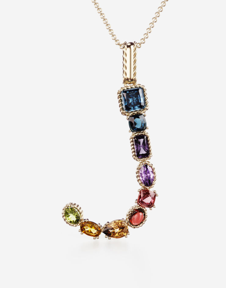 Dolce & Gabbana Anhänger Rainbow mit mehrfarbigen edelsteinen GOLD WAMR2GWMIXJ