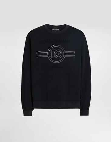 Dolce & Gabbana Sweatshirt with embroidery Blue G9AHSZG7PGB