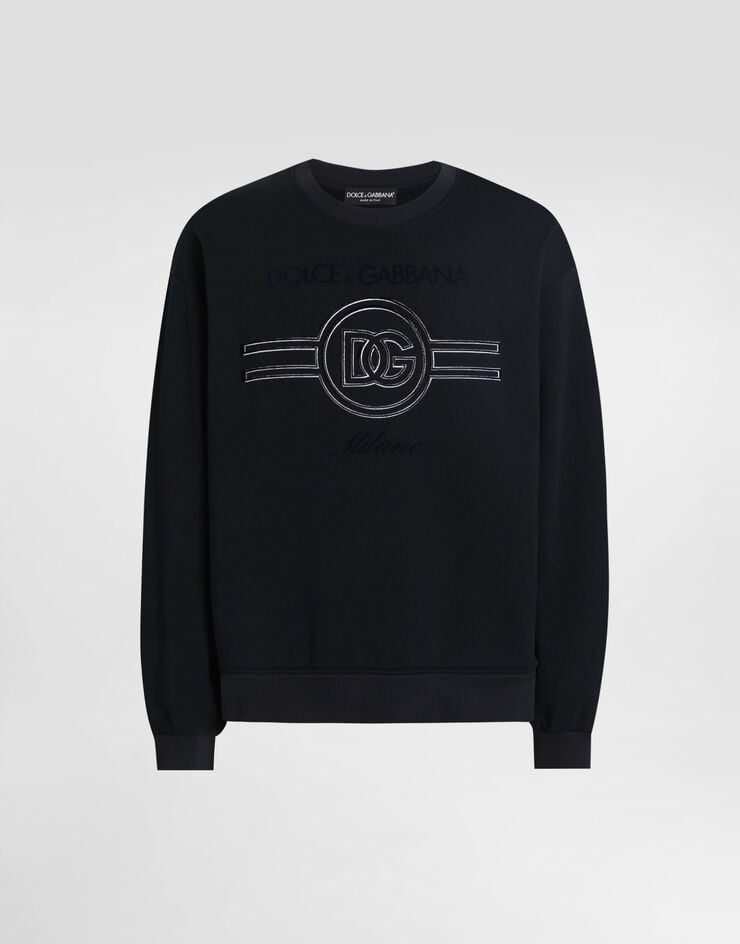 Dolce & Gabbana Sweatshirt with embroidery Blue G9AHSZG7PGB