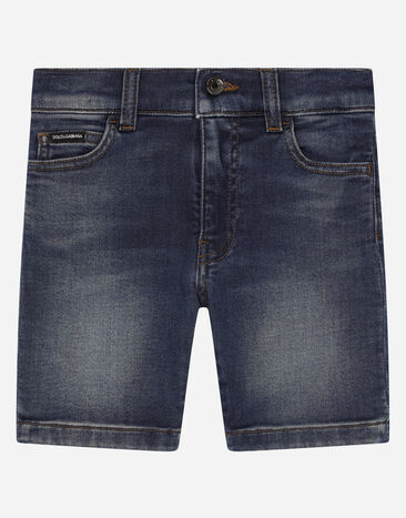 Dolce & Gabbana Blue wash denim jersey shorts Blue L42Q37G7INA
