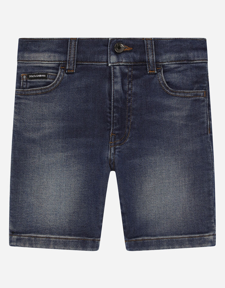 Dolce & Gabbana Blue wash denim jersey shorts Blue L42Q37G7INA