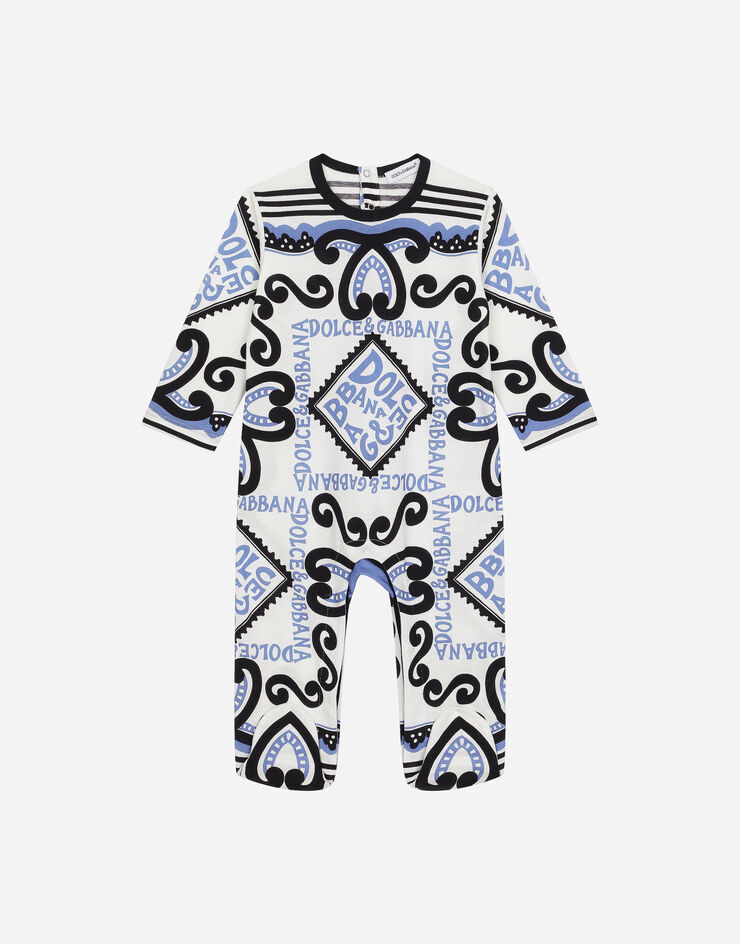 Dolce & Gabbana 3-piece gift set in Marina-print jersey Azul Claro L1JO6ZG7L0U