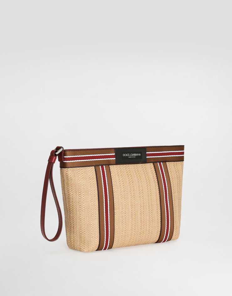 Dolce & Gabbana Essenza toiletry bag in raffia Multicolor BP3858A0859