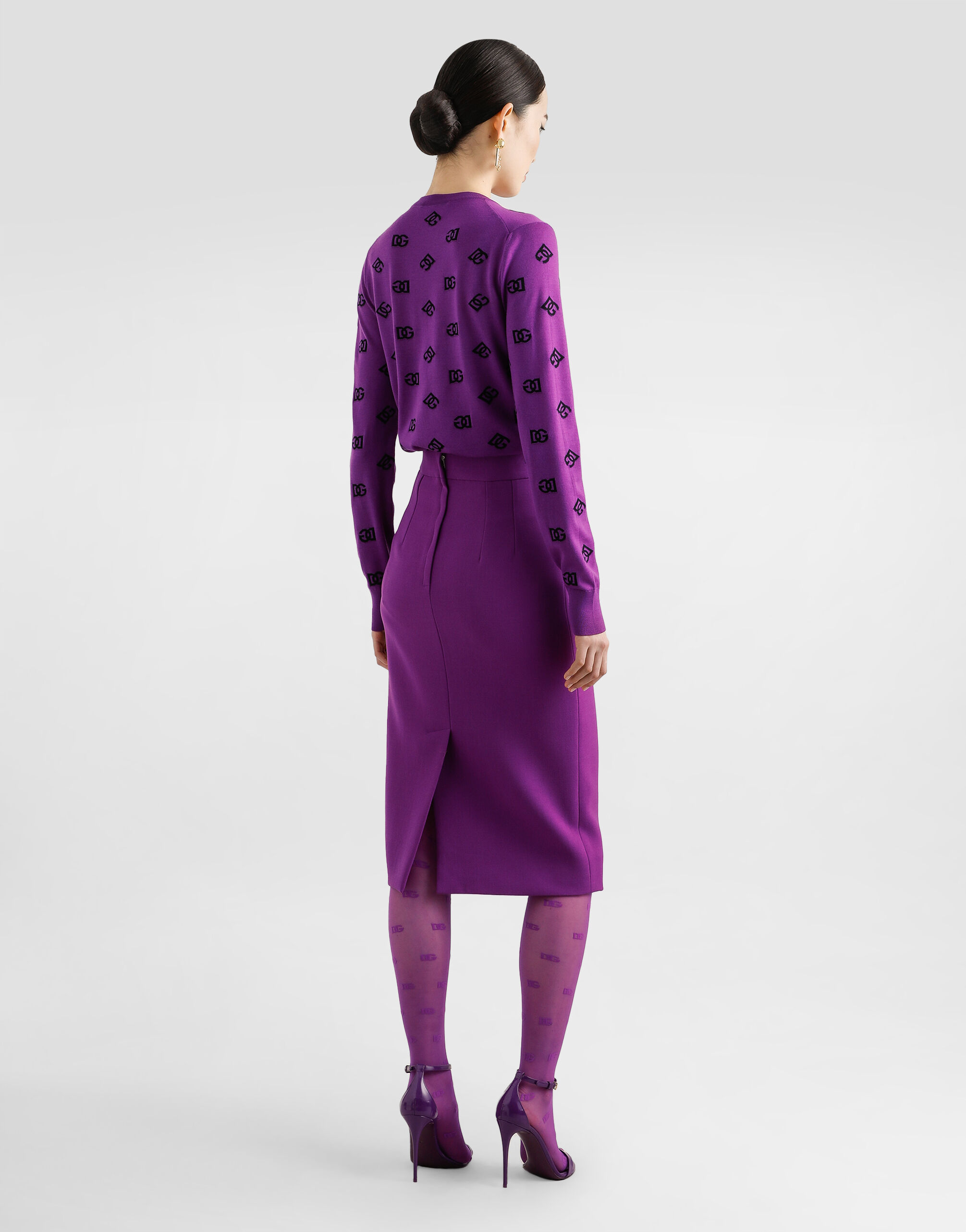 Wool and silk pullover in Multicolor for Women | Dolce&Gabbana® Wool and silk pullover in Multicolor for Women | Dolce&Gabbana®