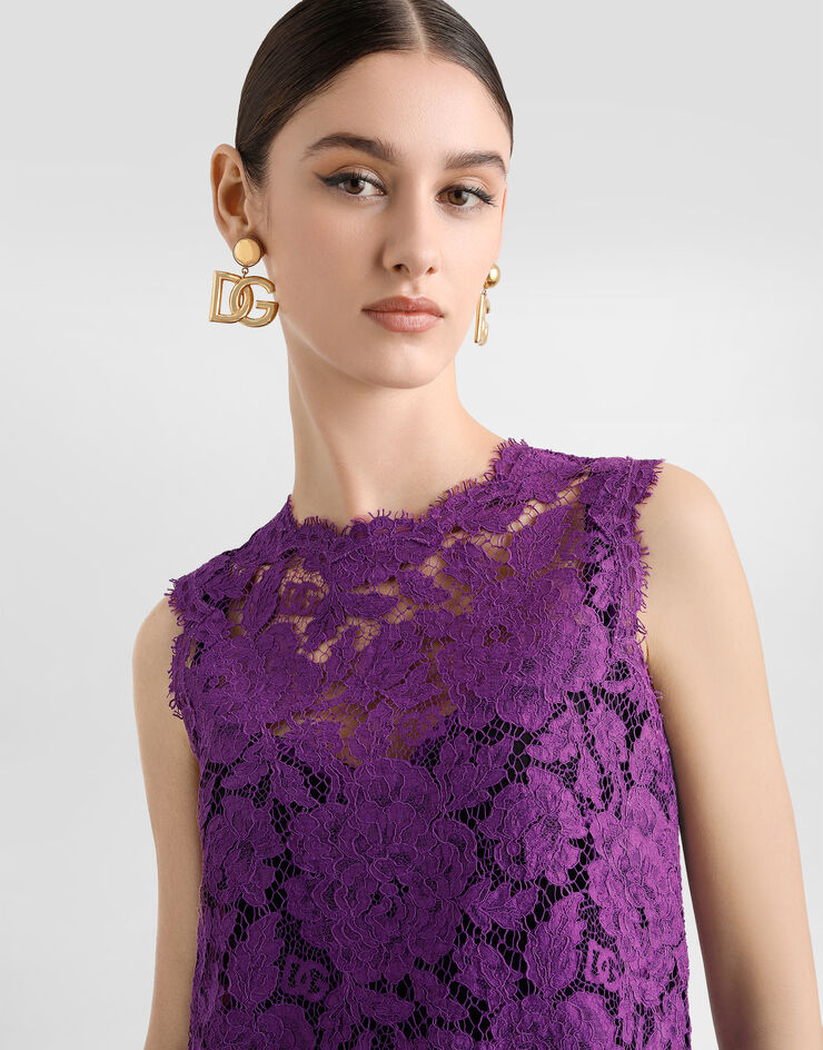 Dolce & Gabbana Lace dress Purple F6ATYTHLM7L