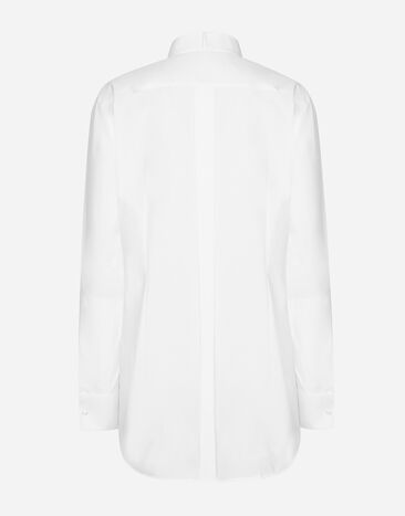 Dolce & Gabbana Cotton poplin shirt with piqué shirt front Dolce & Gabbana Cotton poplin shirt with piqué shirt front White F5S96TGDCPO