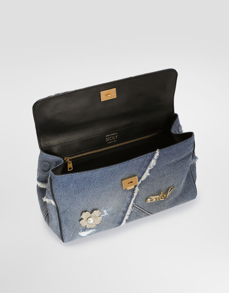 Dolce & Gabbana Sac à main My Sicily en denim Multicolor BB7782BG682