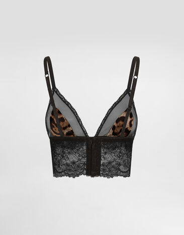 Dolce & Gabbana Leo-print satin bra Print O7C46TON09Y