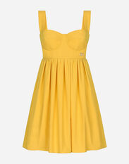 Dolce & Gabbana Short cotton corset dress Yellow F6UT1TFU5T9