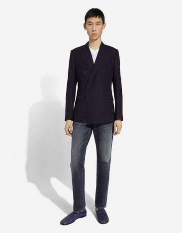 Dolce & Gabbana Double-breasted virgin wool Taormina-fit jacket Blue G2NW1TFM2GU