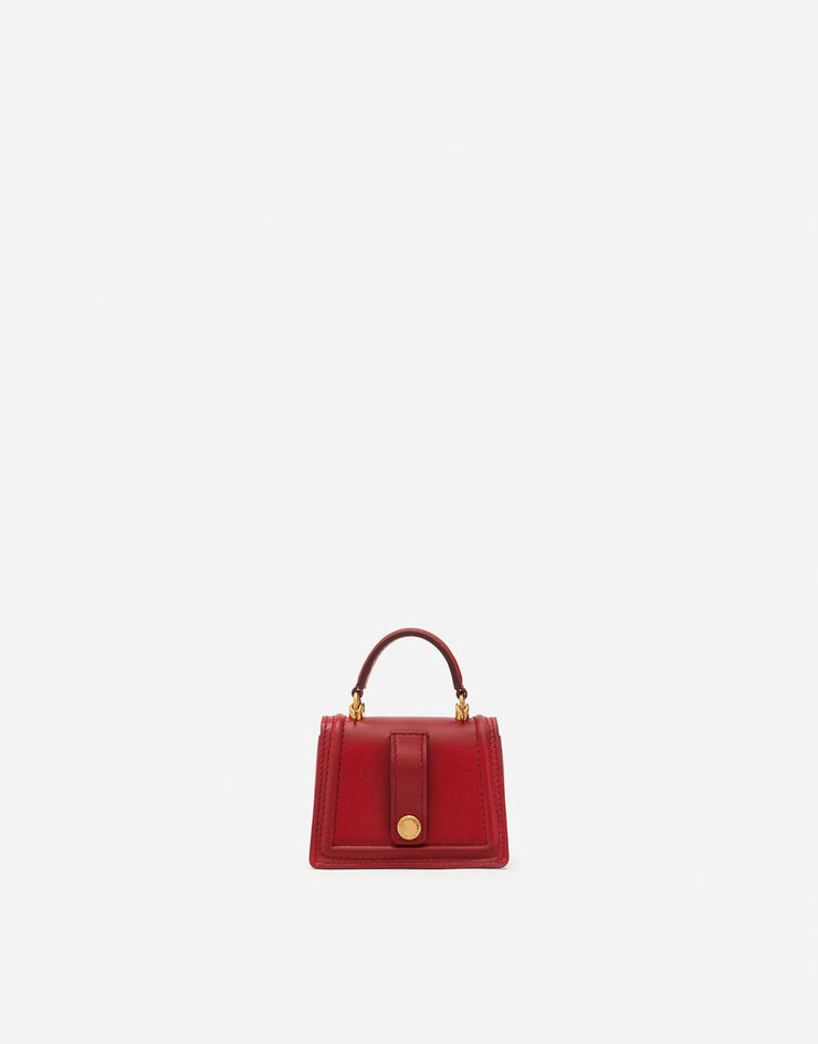 Dolce & Gabbana Devotion micro bag in plain calfskin Red BI1400AV893
