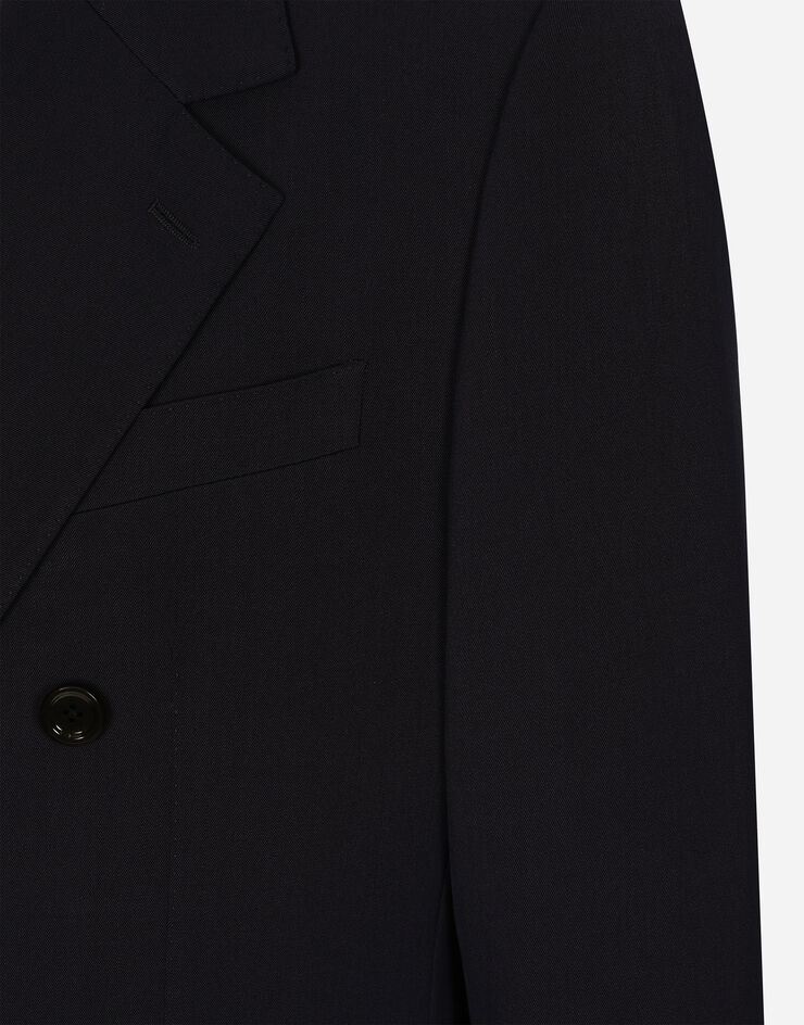Dolce & Gabbana Wool twill double-breasted jacket Blue G2UK8TFUBBQ