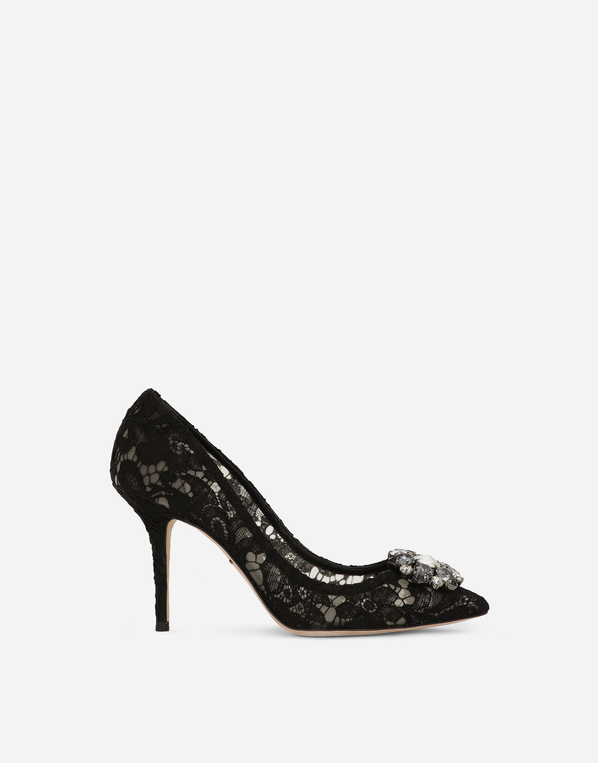 Dolce & Gabbana Lace rainbow pumps with brooch detailing Black CG0740AP622