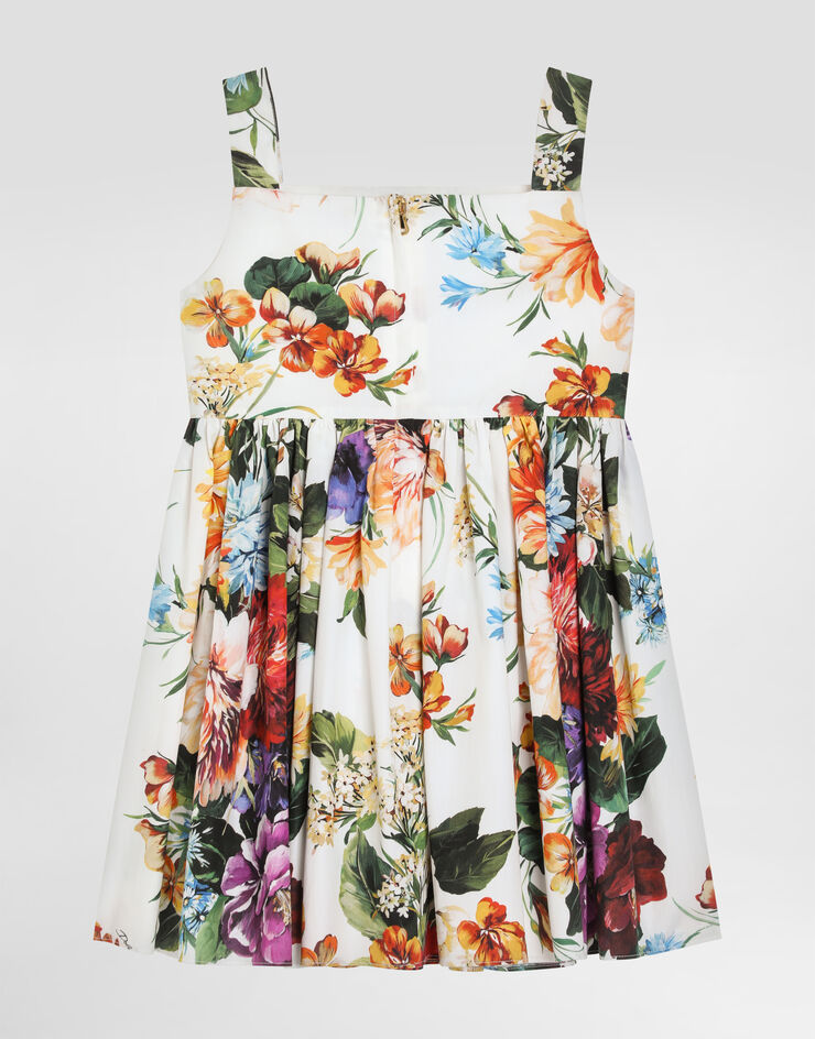 Dolce & Gabbana Kleid aus Popeline mit Blumenprint Drucken L54DH8HS5TV