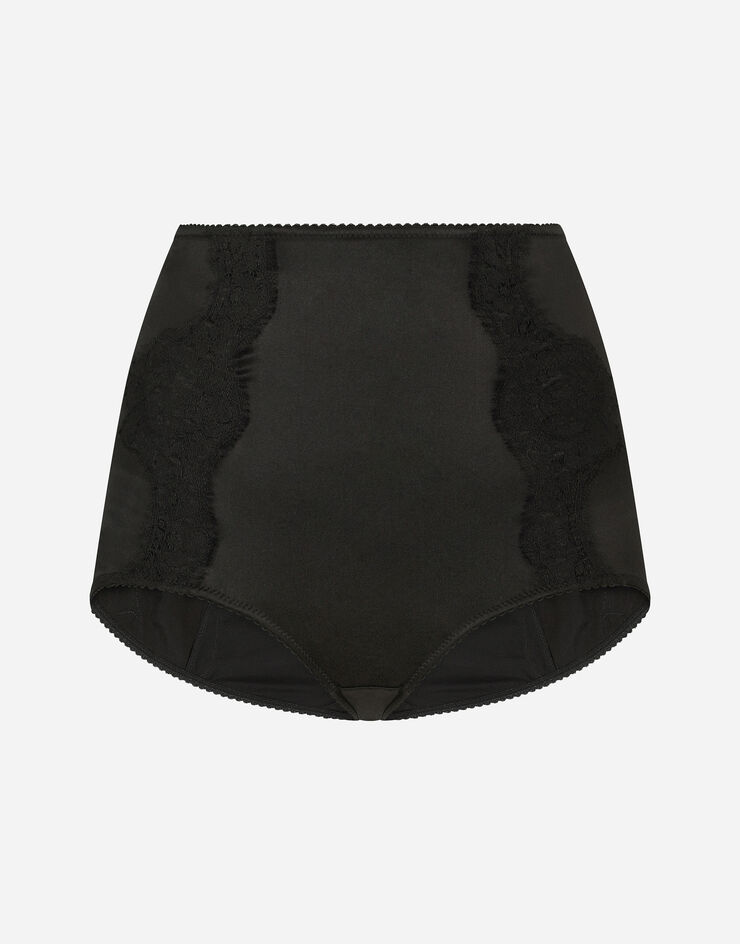 Dolce & Gabbana Culotte de raso con encaje Negro O2A09TFUAD8