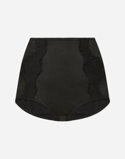 Dolce & Gabbana Satin high-waisted panties with lace detailing Black O2E77TONN77