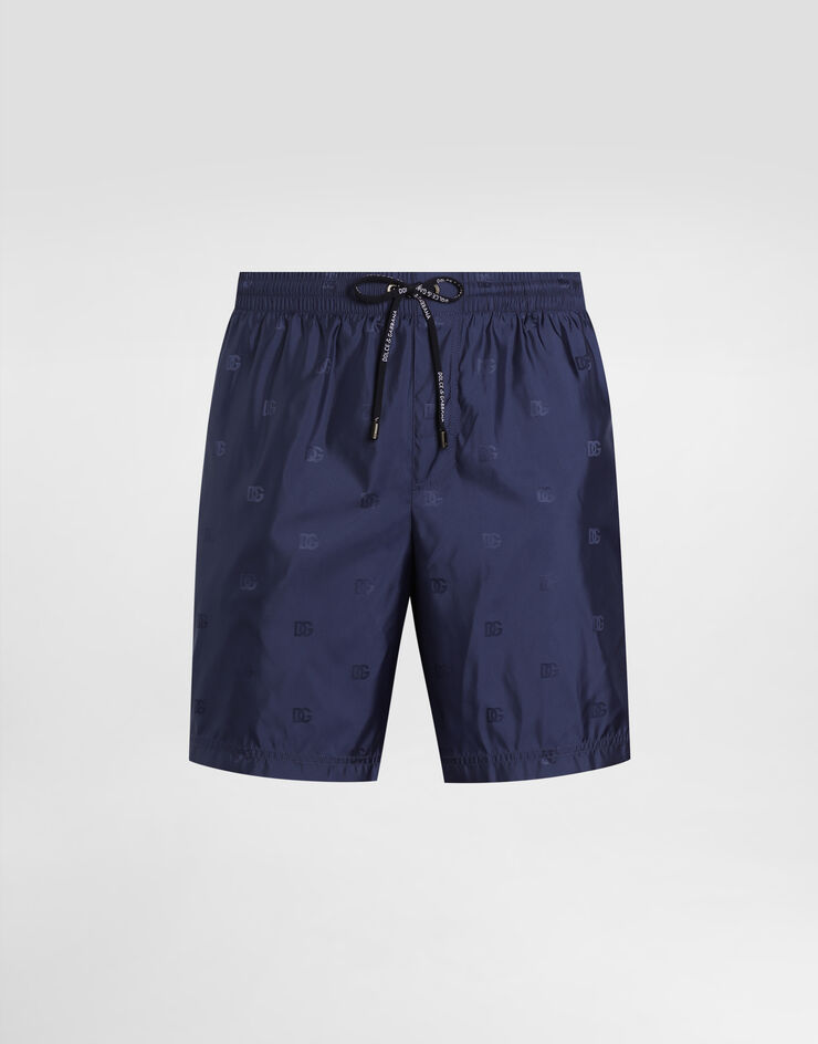 Dolce & Gabbana Medium swim boxer shorts in logo jacquard Blue M4A13TFJSDD