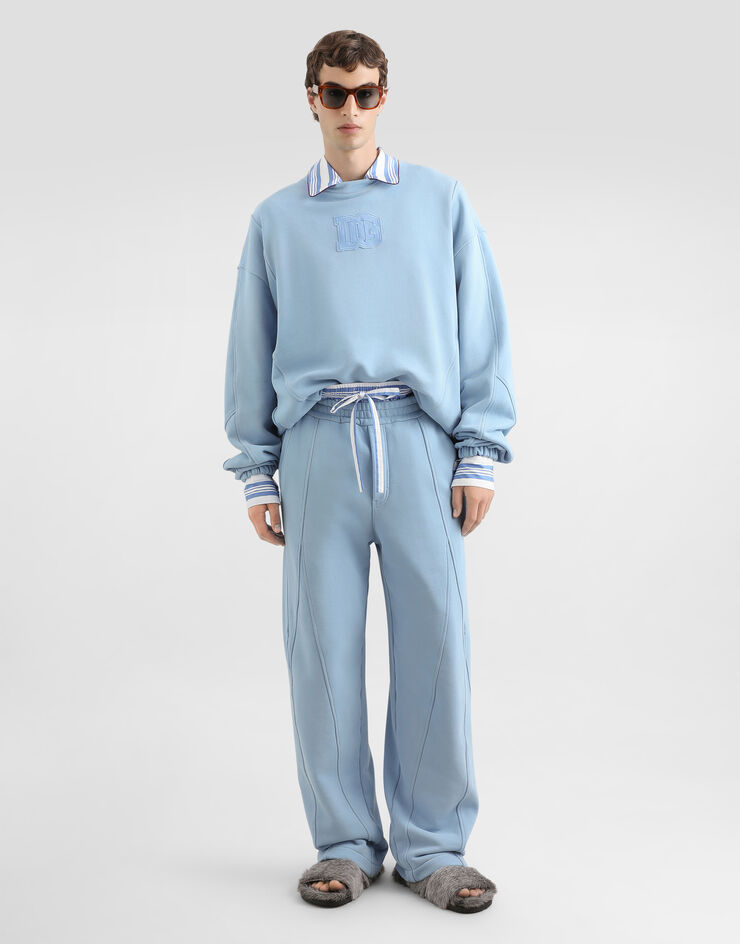 Dolce & Gabbana Treated jersey trousers Azure GP18EZG7P0W