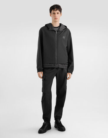 Dolce & Gabbana Wool canvas hooded jacket Grey G9BSQTFURK8