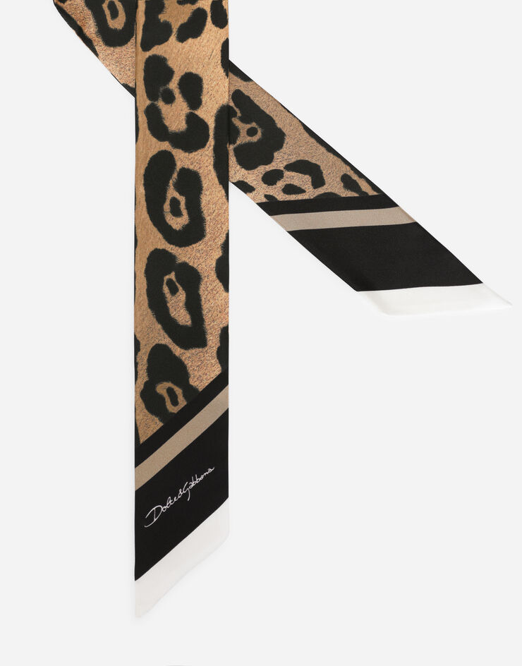 Dolce & Gabbana Leopard-print twill headscarf Mehrfarbig IS117WG7BPY