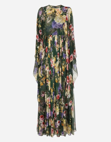 Dolce & Gabbana Long garden-print chiffon dress Multicolor FTAIADG8EZ8