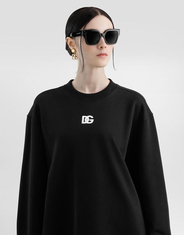 Dolce & Gabbana DG 자수 저지 스웨트셔츠  Black F9S50ZGDCYC