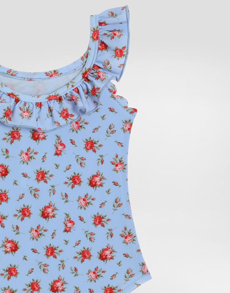 Dolce & Gabbana Small rose-print one-piece swimsuit Multicolor L2J871ON0D8