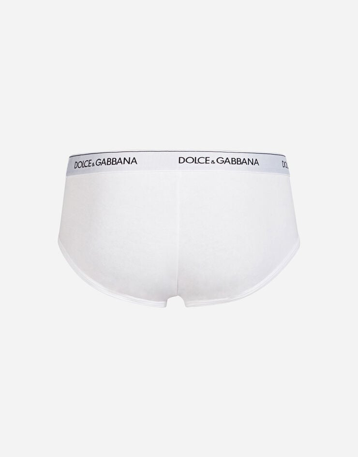 Dolce & Gabbana Zweierpack Slip Brando Baumwollstretch Weiss M9C05JONN95