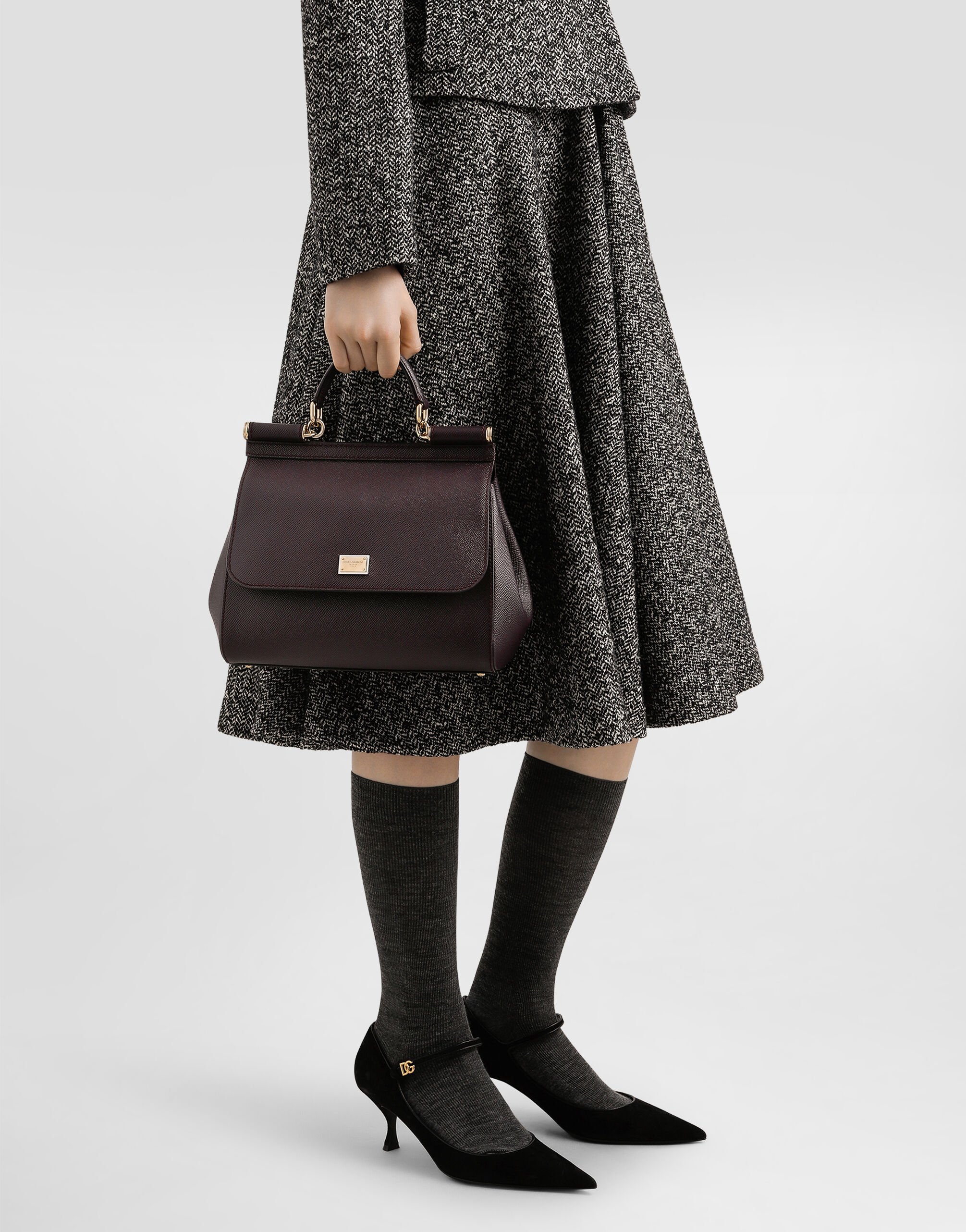 【DOLCE & GABBANA】ハンドバッグ シシリー ラージ ブラック Dolce & Gabbana シシリー ラージ ハンドバッグ ブラック (Dolce