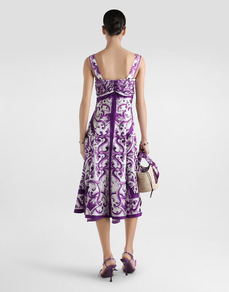 Dolce & Gabbana Majolica-print silk twill dress Multicolor F6TZBTHI1T1