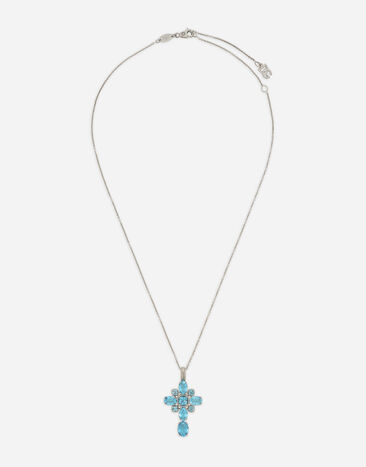 Dolce & Gabbana Anna charm in white gold 18kt with light blue topazes Gold WAQA4GWPE01