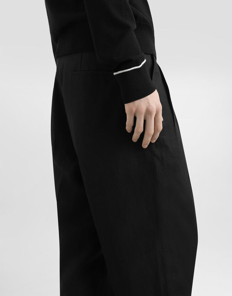 Dolce & Gabbana Classic linen trousers Black GP114TFU4JB
